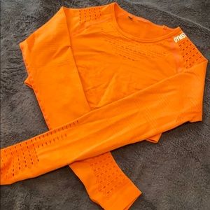Gymshark Energy Seamless Long Sleeve Crop- Orange
